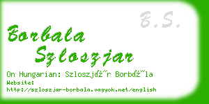 borbala szloszjar business card